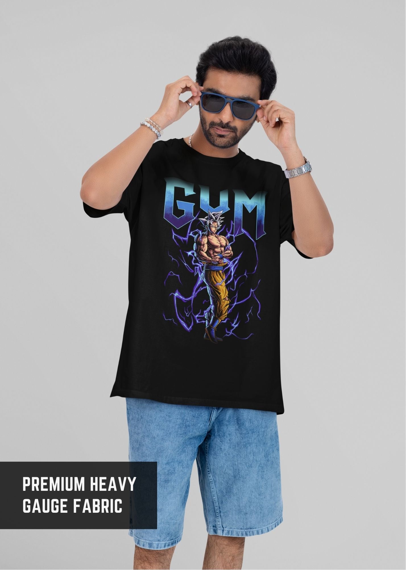 GYM Fream Spl Graphic Tee – Bold Anime Street Style – Black Oversized T-Shirt | Premium Oversized 240Gsm Tshirt | Gym