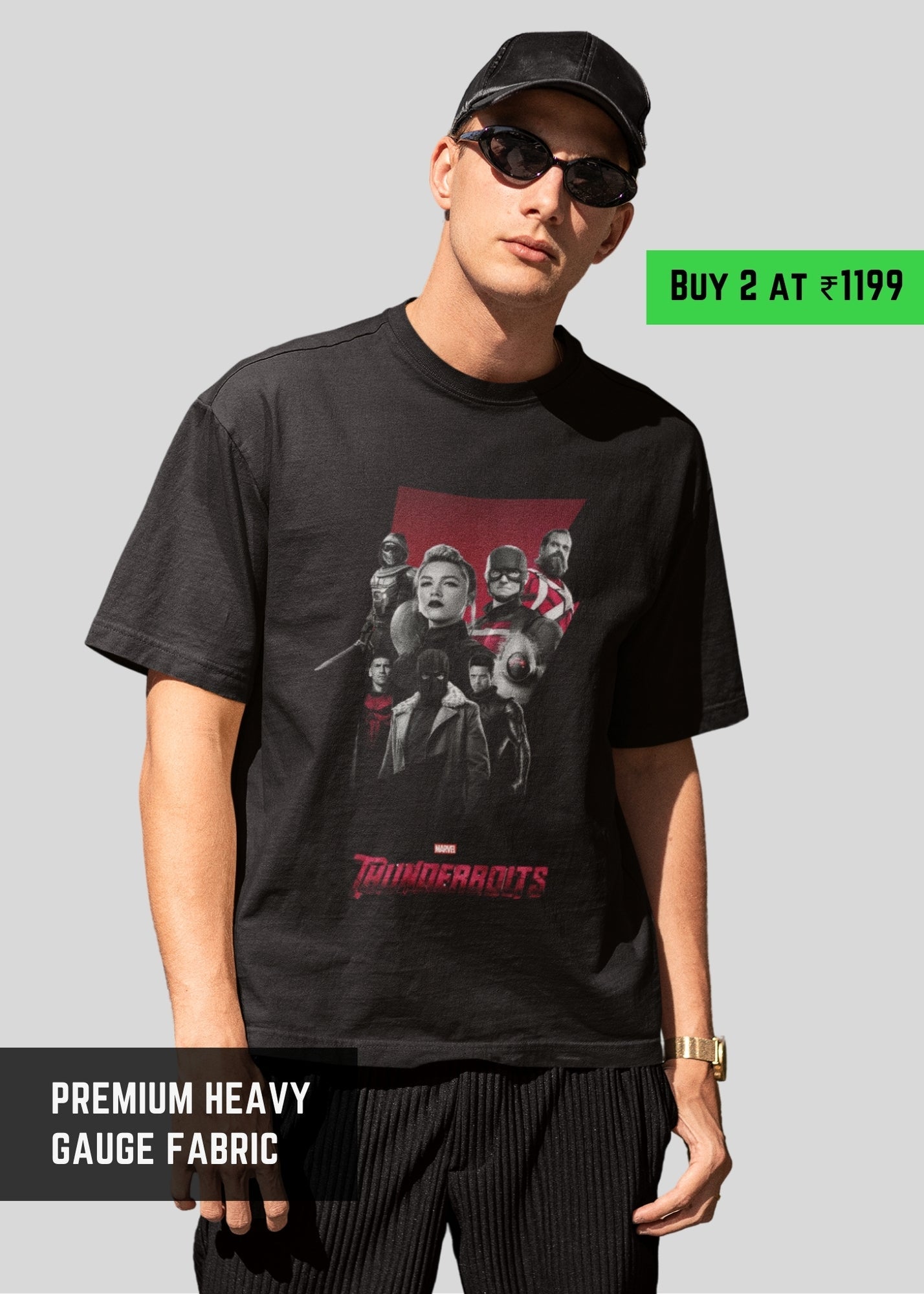 Thunderbolts Strike Tee – Not Super, Not Heroes, Not Giving Up | Premium oversize Tshirt | L-AURAA