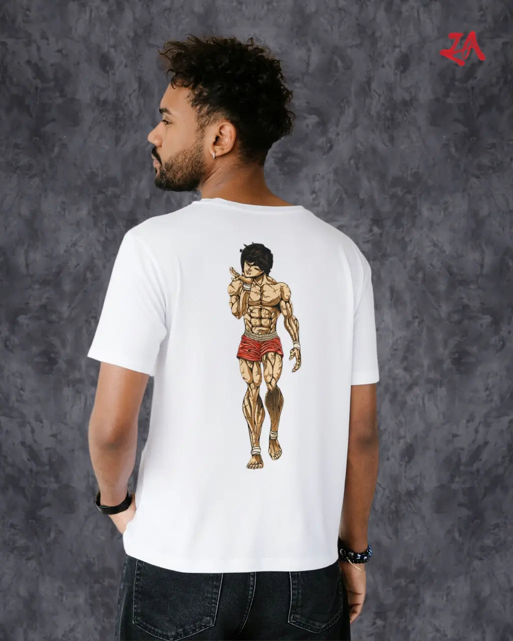 Bakki Printed Oversized white T-shirt | L-AURAA