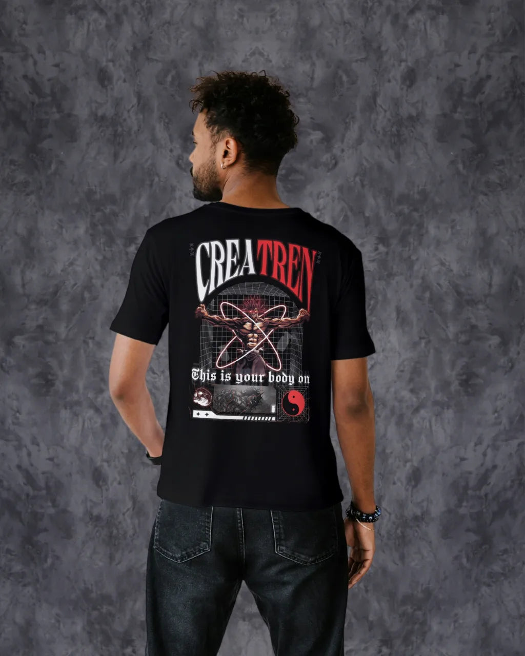 Creatren Oversize Black T-Shirt | L-AURAA