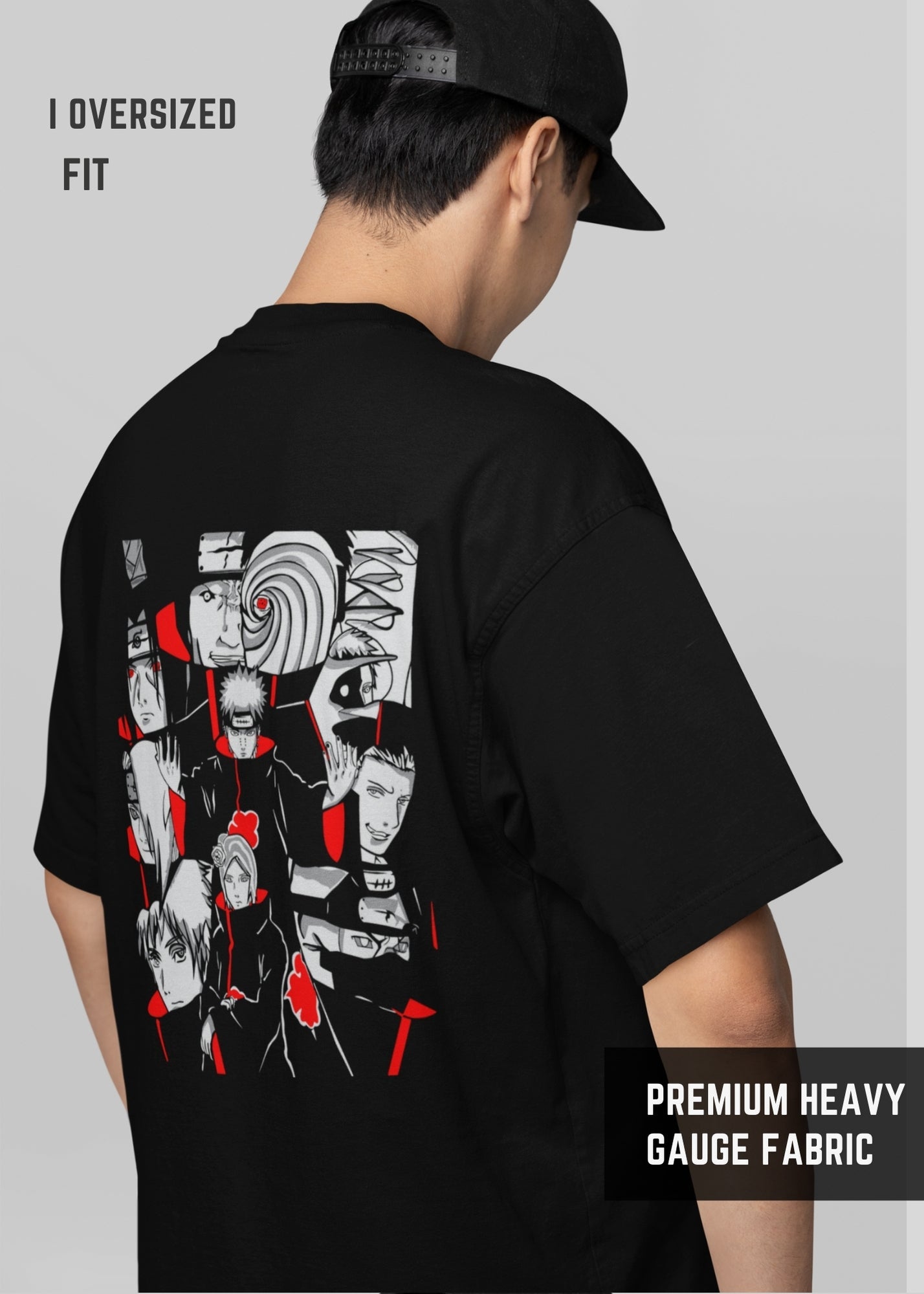 Akatsuki Oversized Anime T-Shirt Oversized | Premium oversize Naruto | L-AURAA
