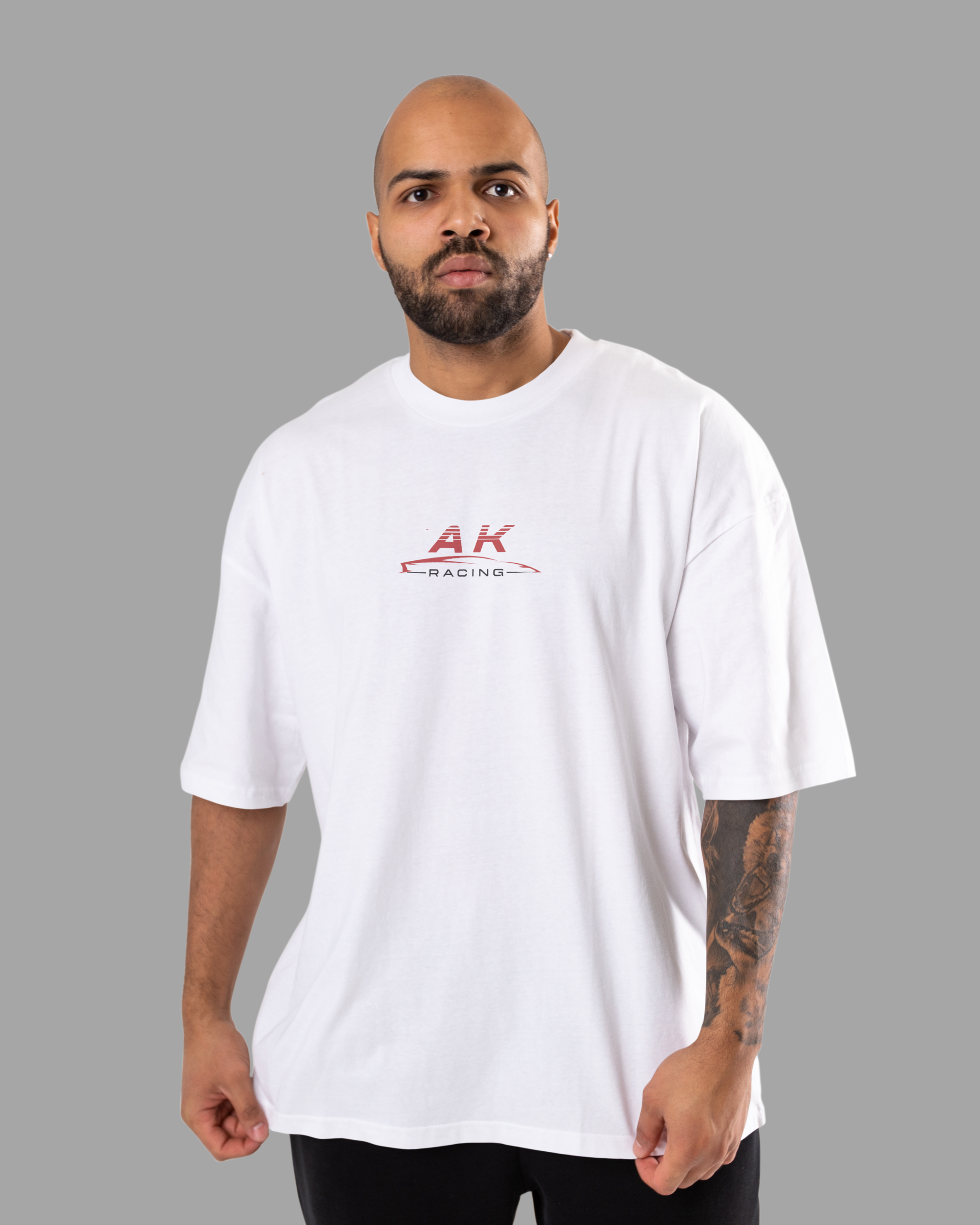 AK version ii Premium lycra Cotton | Oversized white T-Shirt | L-AURAA