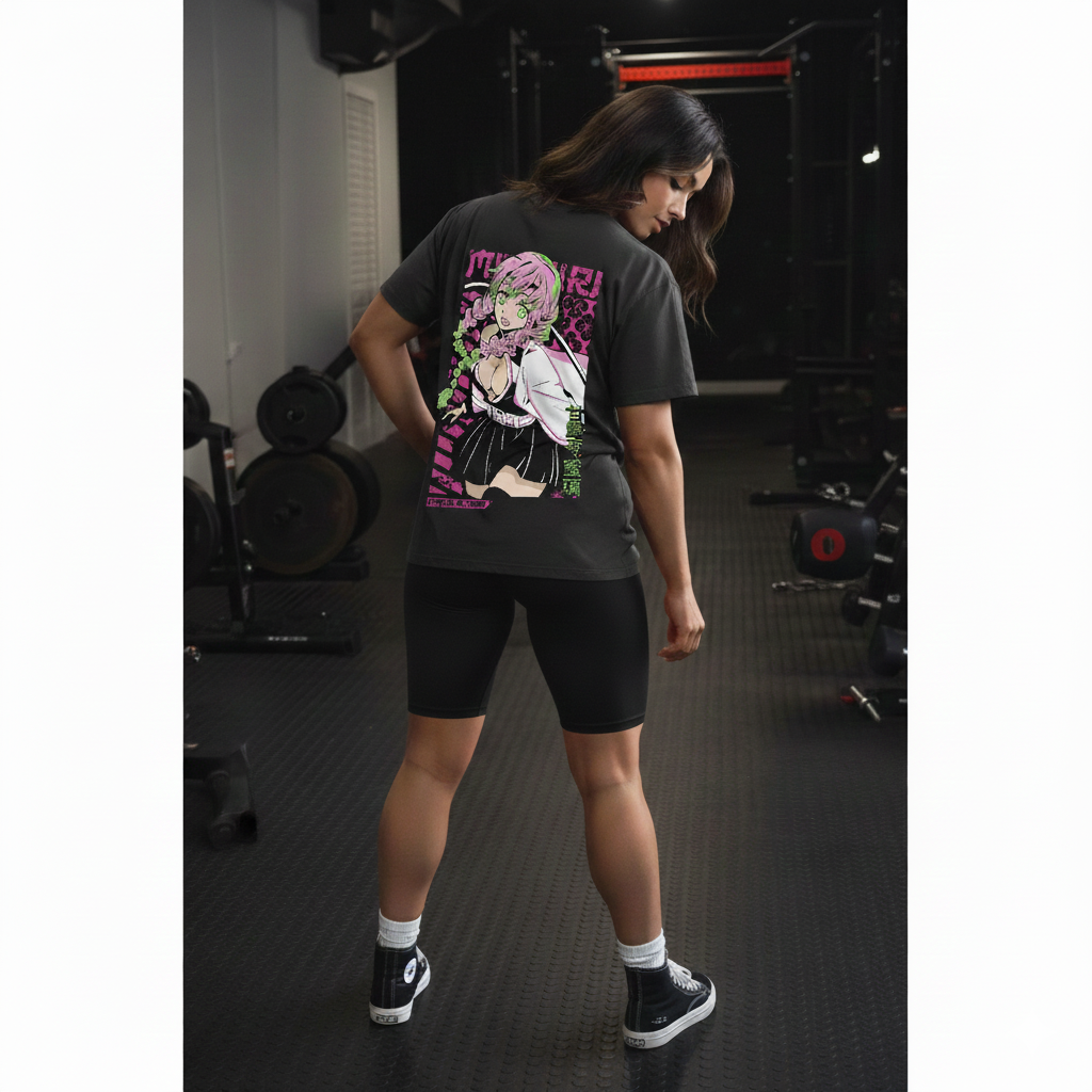 Love Hashira Mitsuri Oversized Streetwear T-Shirt | Demon Slayer Anime | LAURAA