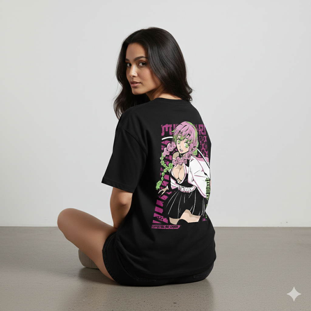 Love Hashira Mitsuri Oversized Streetwear T-Shirt | Demon Slayer Anime | LAURAA