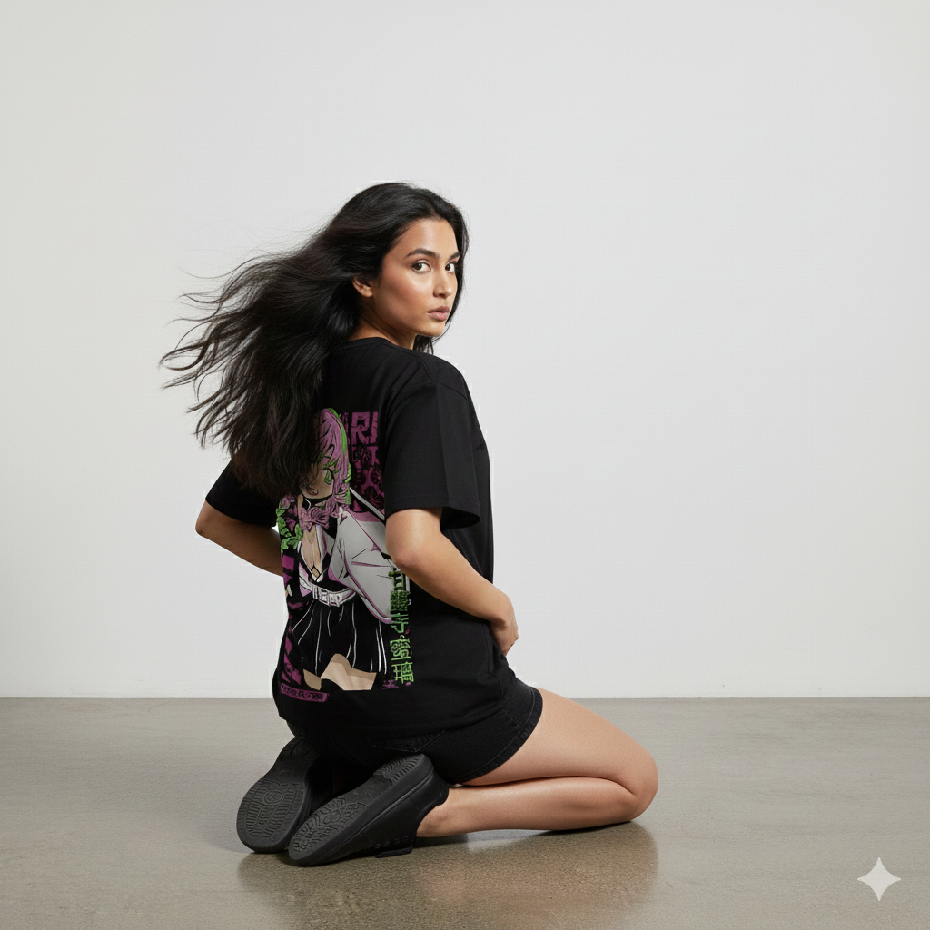 Love Hashira Mitsuri Oversized Streetwear T-Shirt | Demon Slayer Anime | LAURAA