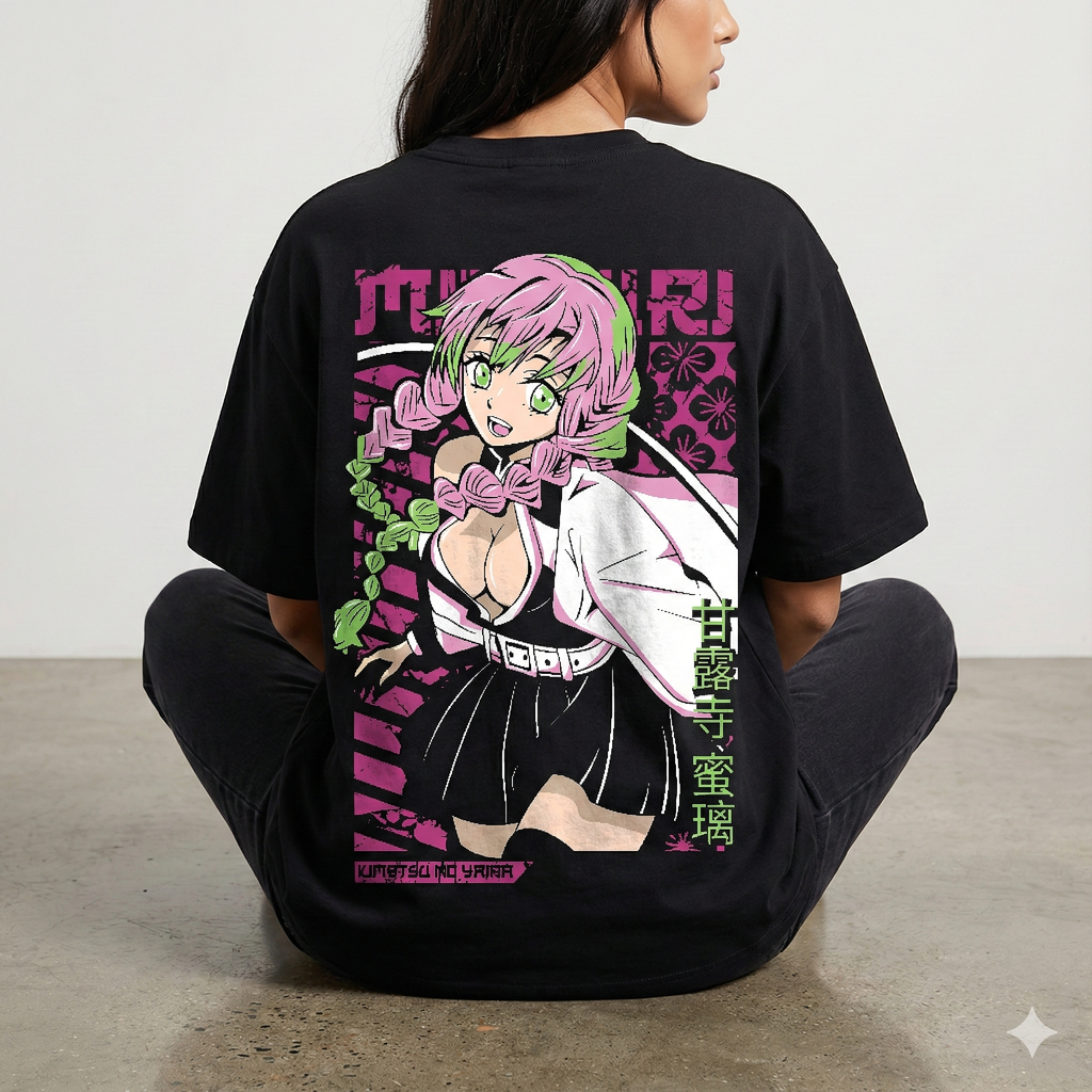 Love Hashira Mitsuri Oversized Streetwear T-Shirt | Demon Slayer Anime | LAURAA
