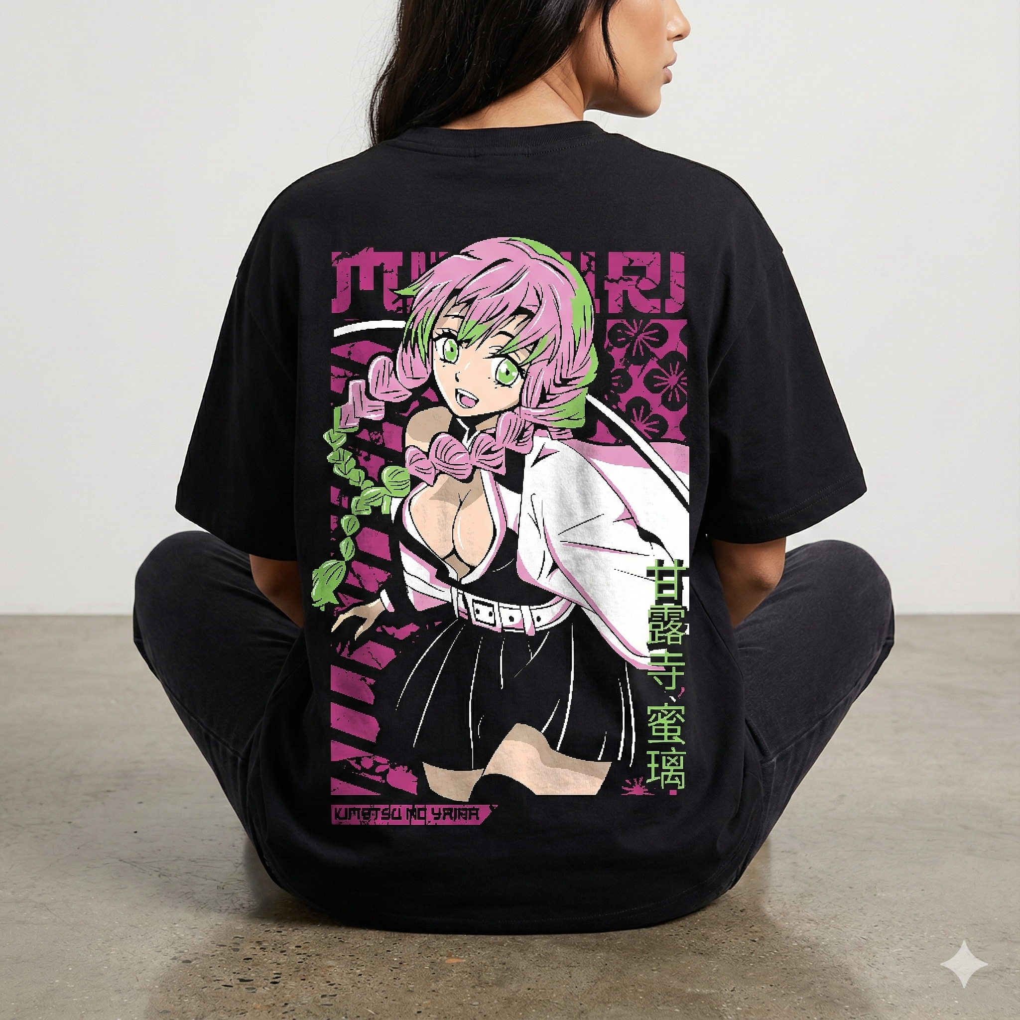 Love Hashira Mitsuri Oversized Streetwear T-Shirt | Demon Slayer Anime | LAURAA