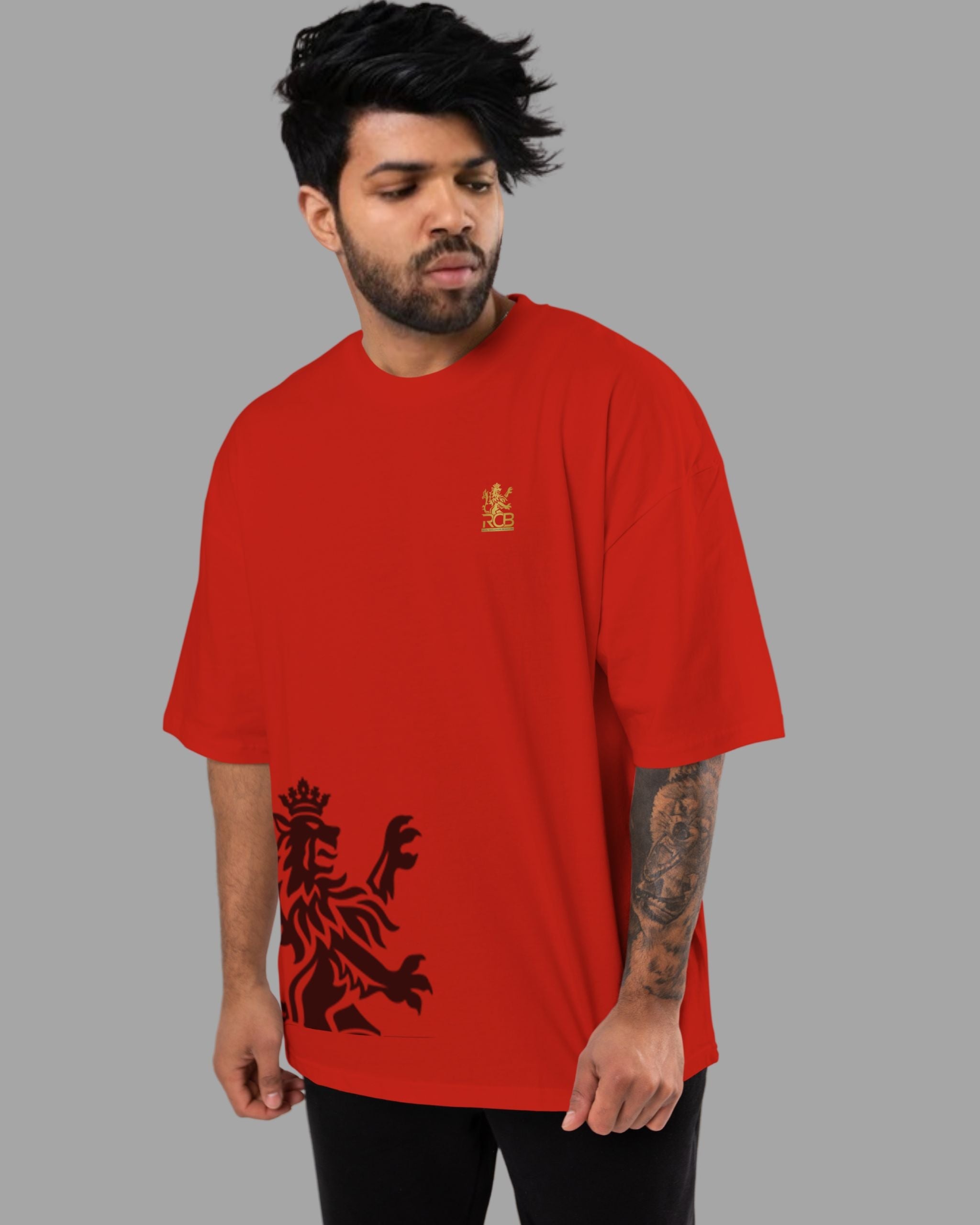 RCB IPL Premium Cotton | Oversized T-Shirt | L-AURAA