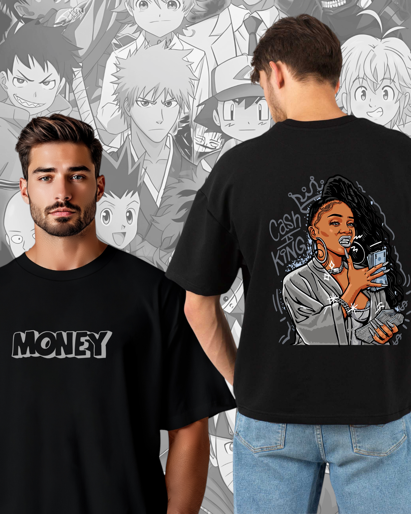 Money Printed Oversized T-Shirt | L-AURAA