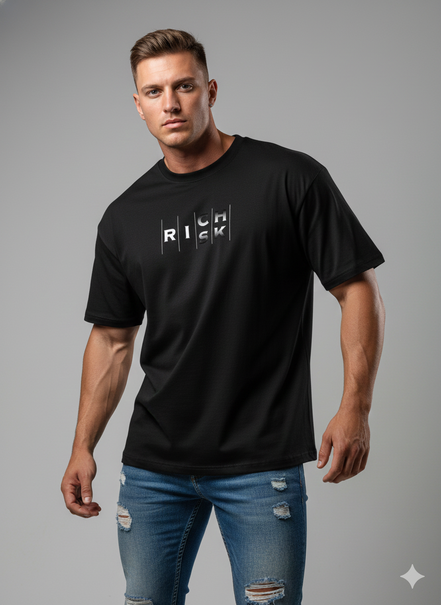 KENZFY Black Oversized T-Shirt | Modern Street Fit | LAURAA