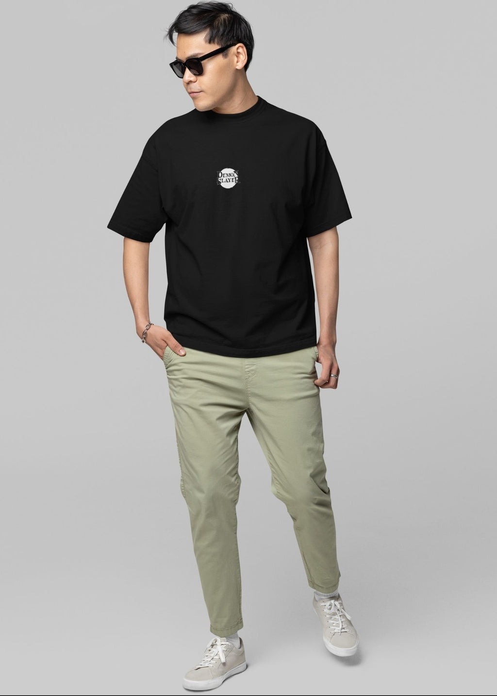 Demon Slayer Graphic Tee – Bold Anime Street Style – Black Oversized T-Shirt  | Premium Oversized 240Gsm Tshirt | Demon Slayers