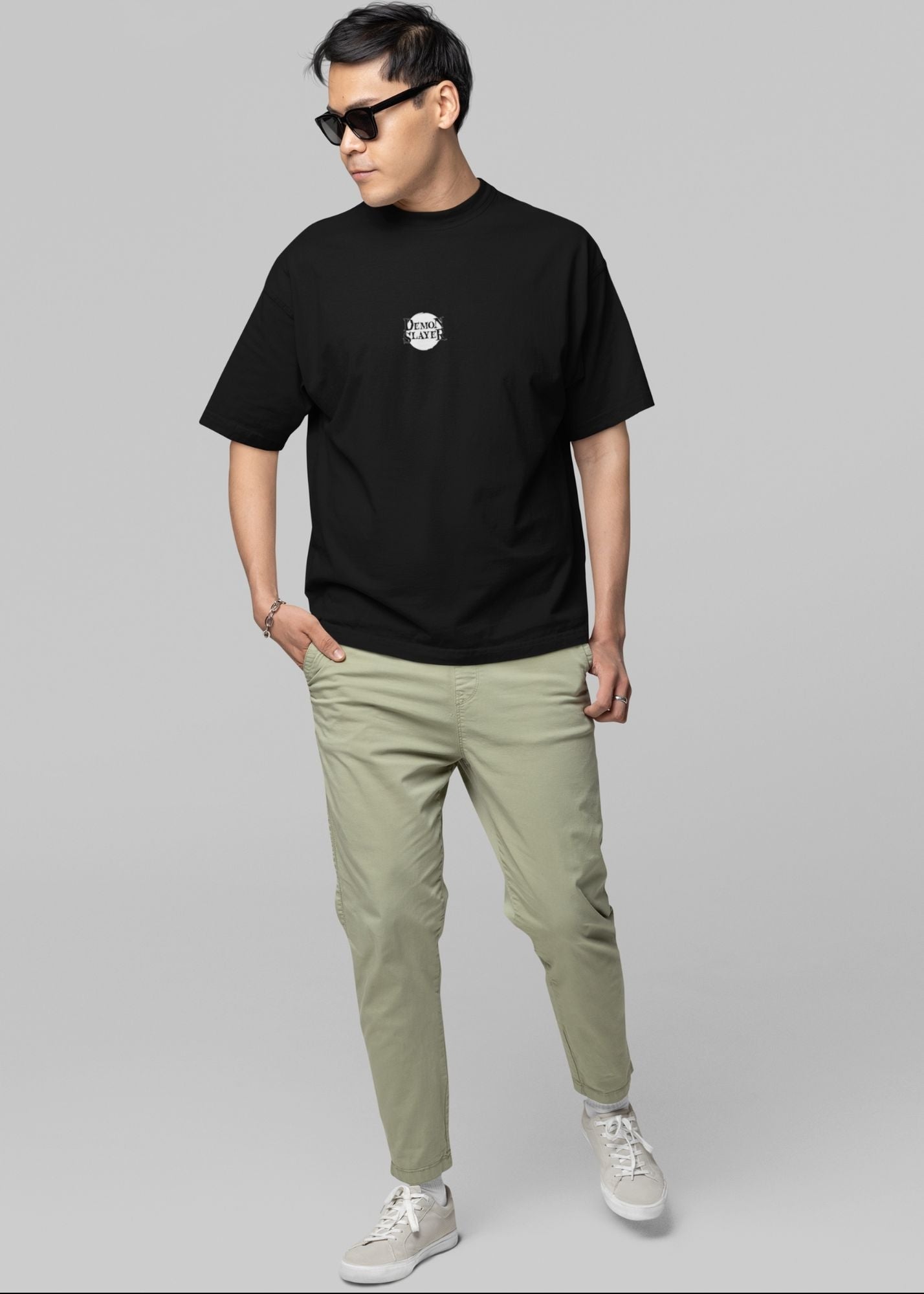 Demon Slayer Graphic Tee – Bold Anime Street Style – Black Oversized T-Shirt  | Premium Oversized 240Gsm Tshirt | Demon Slayers