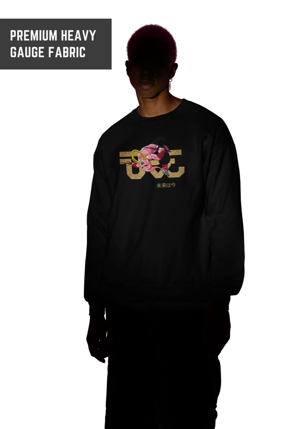 Majin Boo Oversized T-Shirt – Pinky Chaos Edition– Black Oversized T-Shirt  | Premium Oversized 240Gsm Tshirt | DBZ