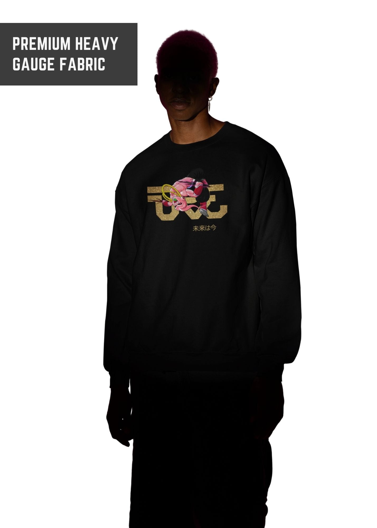 Majin Boo Oversized T-Shirt – Pinky Chaos Edition– Black Oversized T-Shirt  | Premium Oversized 240Gsm Tshirt | DBZ