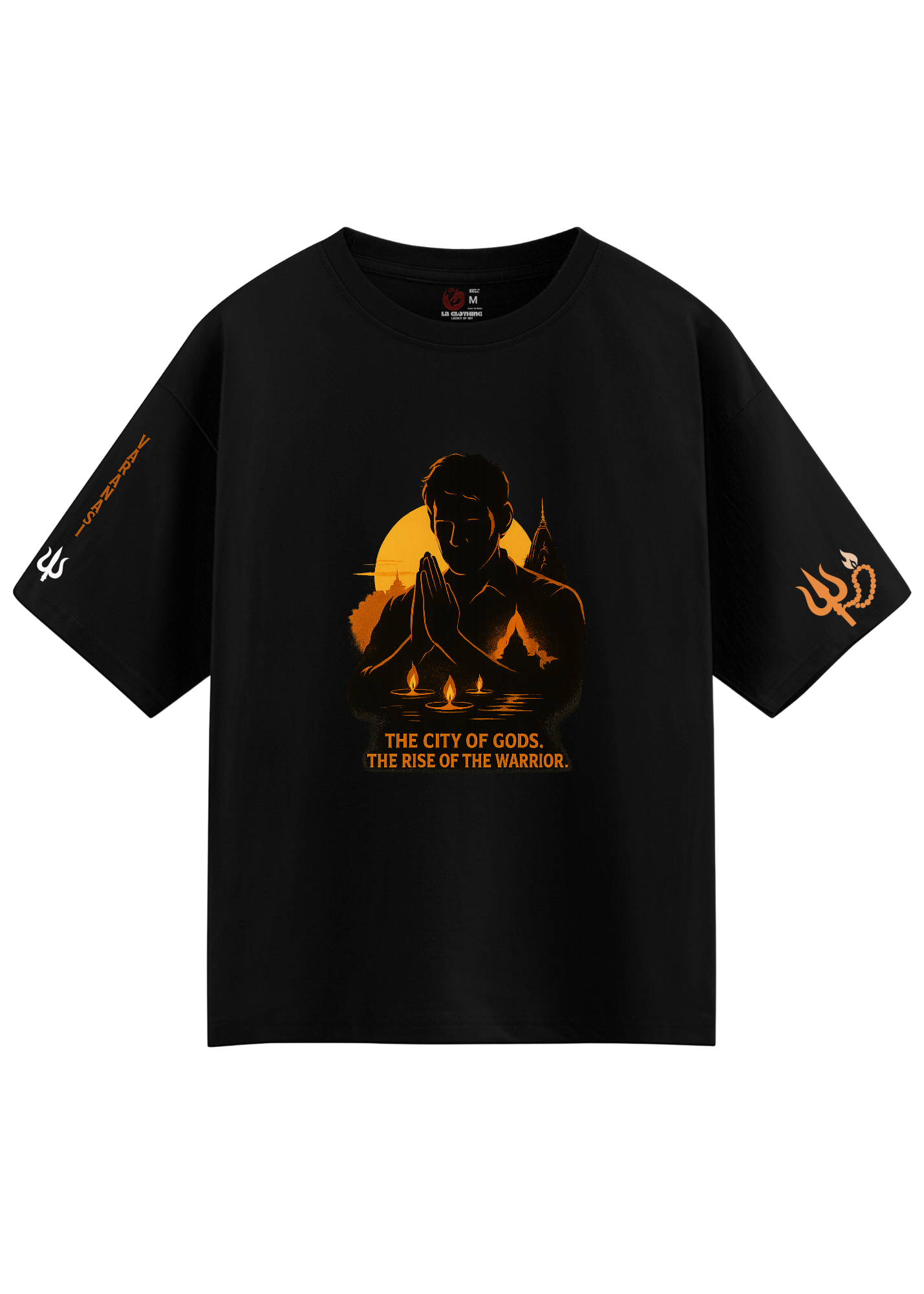 Varanasi Warrior Oversized T-Shirt – Spiritual Shiva Trishul Graphic Tee