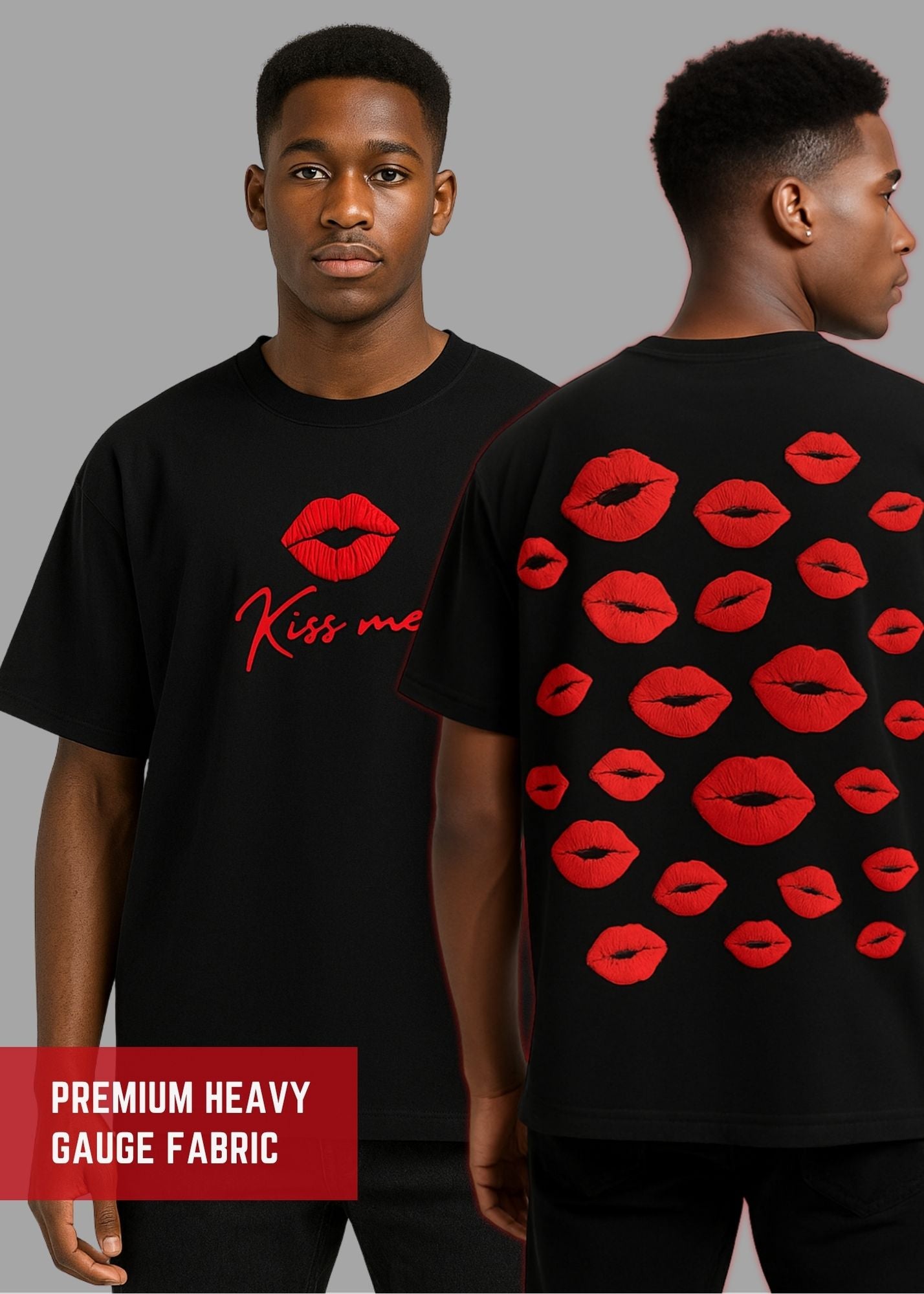 Kiss Me Premium Oversized 240Gsm Tshirt | Love