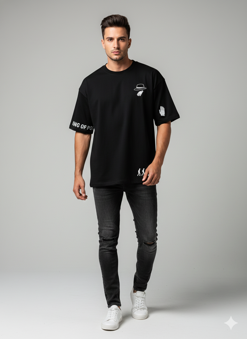 MJ inspired  Black Oversized T-Shirt | Modern Street Fit | LAURAA
