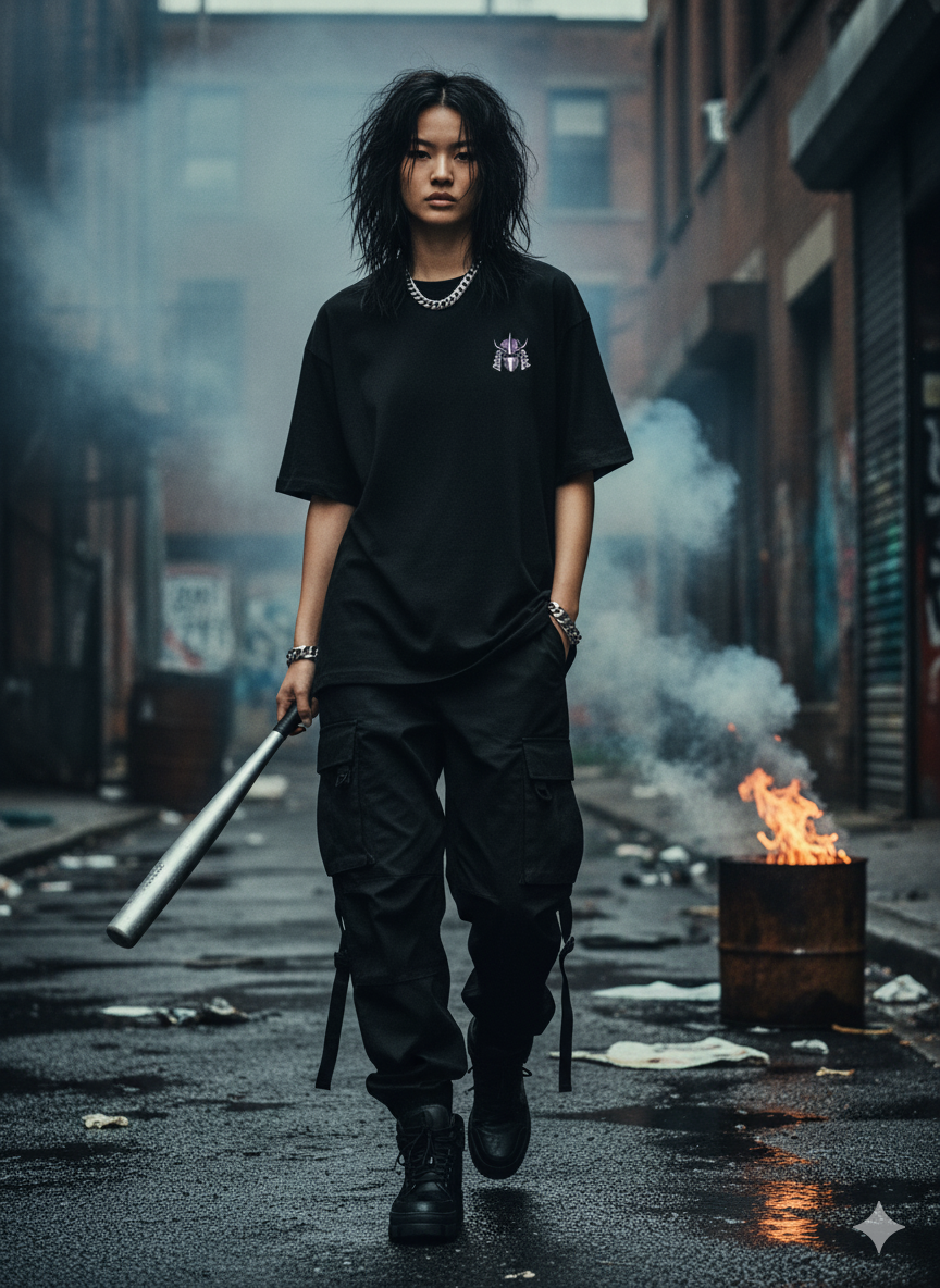 Shredder ninja TMNT Graphic Tee – Bold Anime Street Style – Black Oversized T-Shirt  | Premium Oversized 240Gsm Tshirt | TMNT