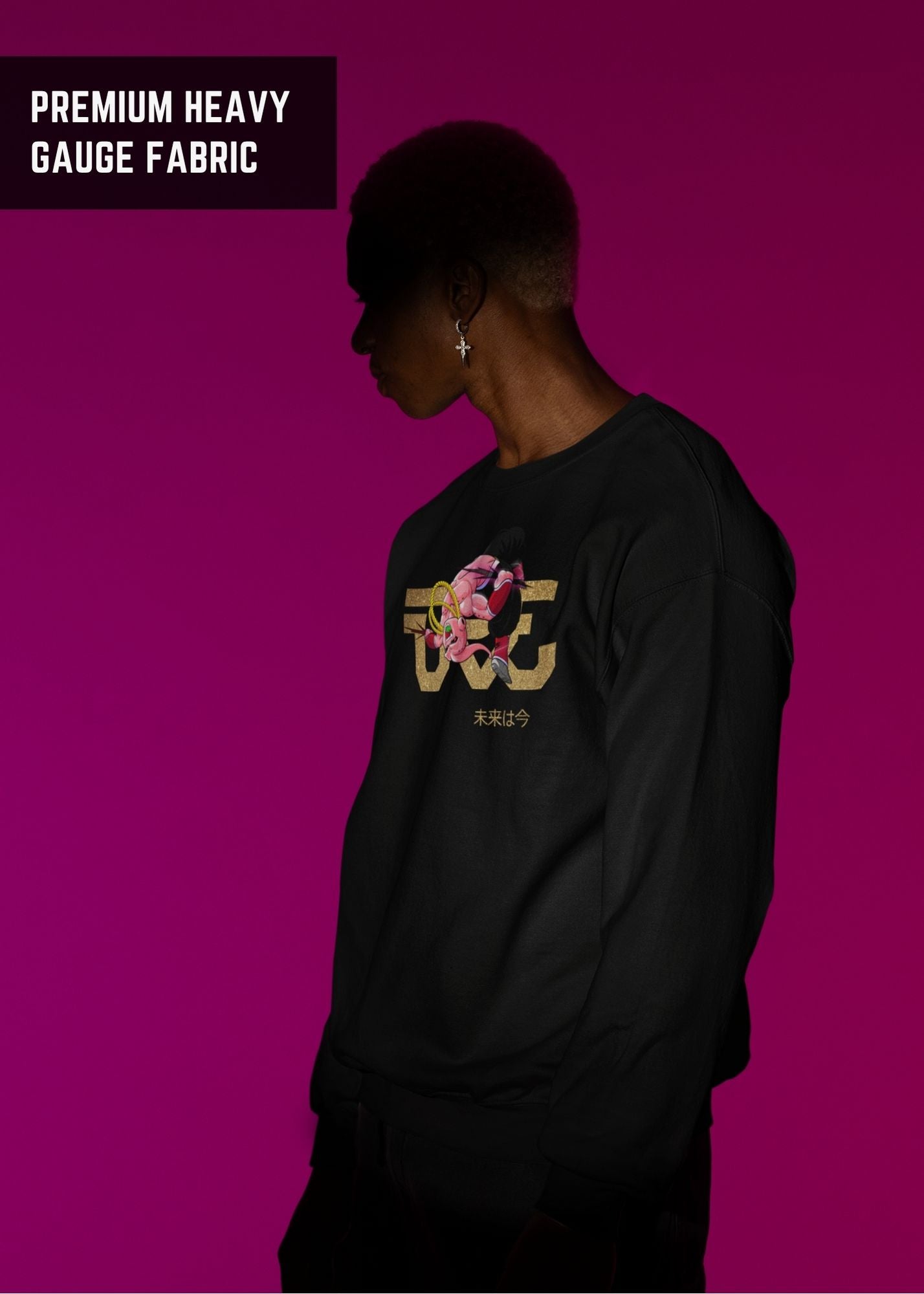 Majin Boo Oversized T-Shirt – Pinky Chaos Edition– Black Oversized T-Shirt  | Premium Oversized 240Gsm Tshirt | DBZ
