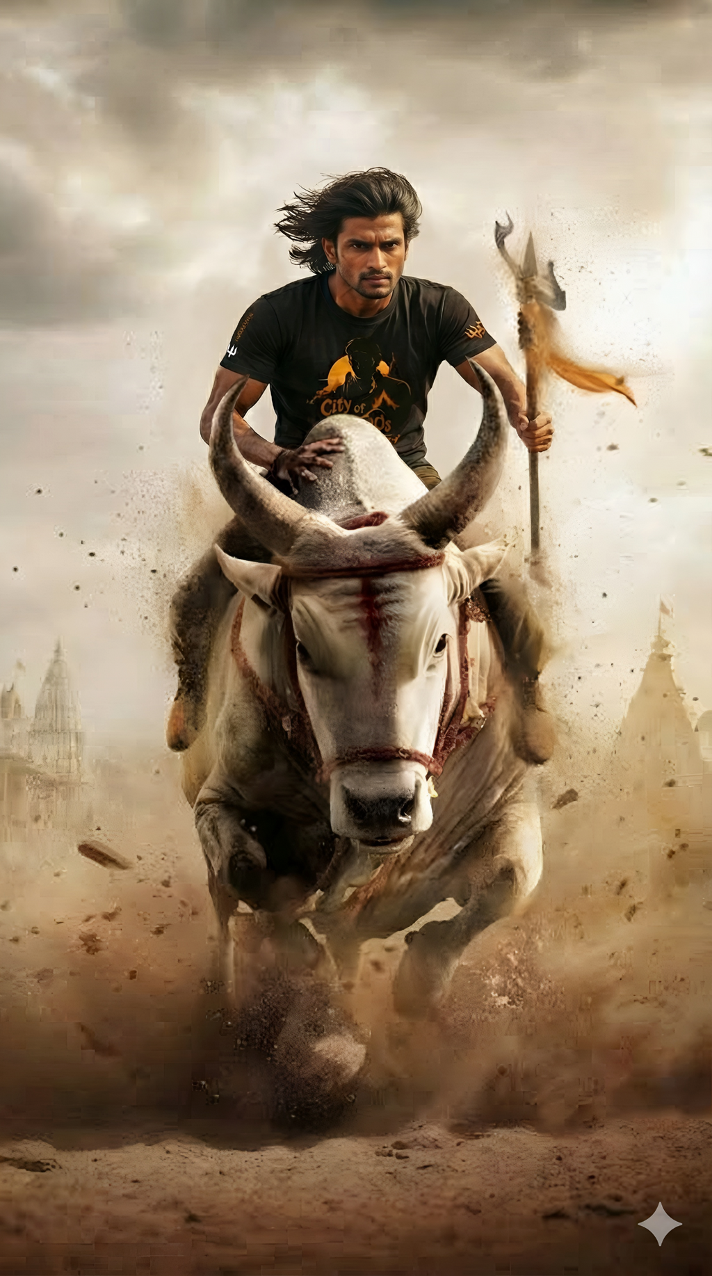 Varanasi Warrior Oversized T-Shirt – Spiritual Shiva Trishul Graphic Tee