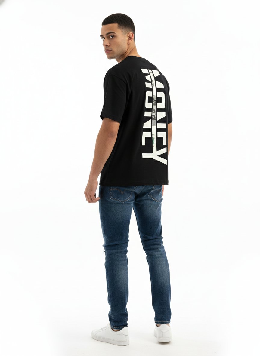 KENZFY Black Oversized T-Shirt | Modern Street Fit | LAURAA