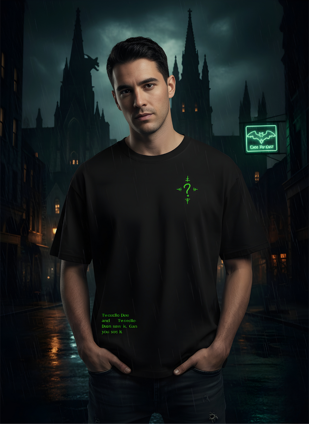 Riddle Strike Oversized Tee – Comic Villain Inspired | DC