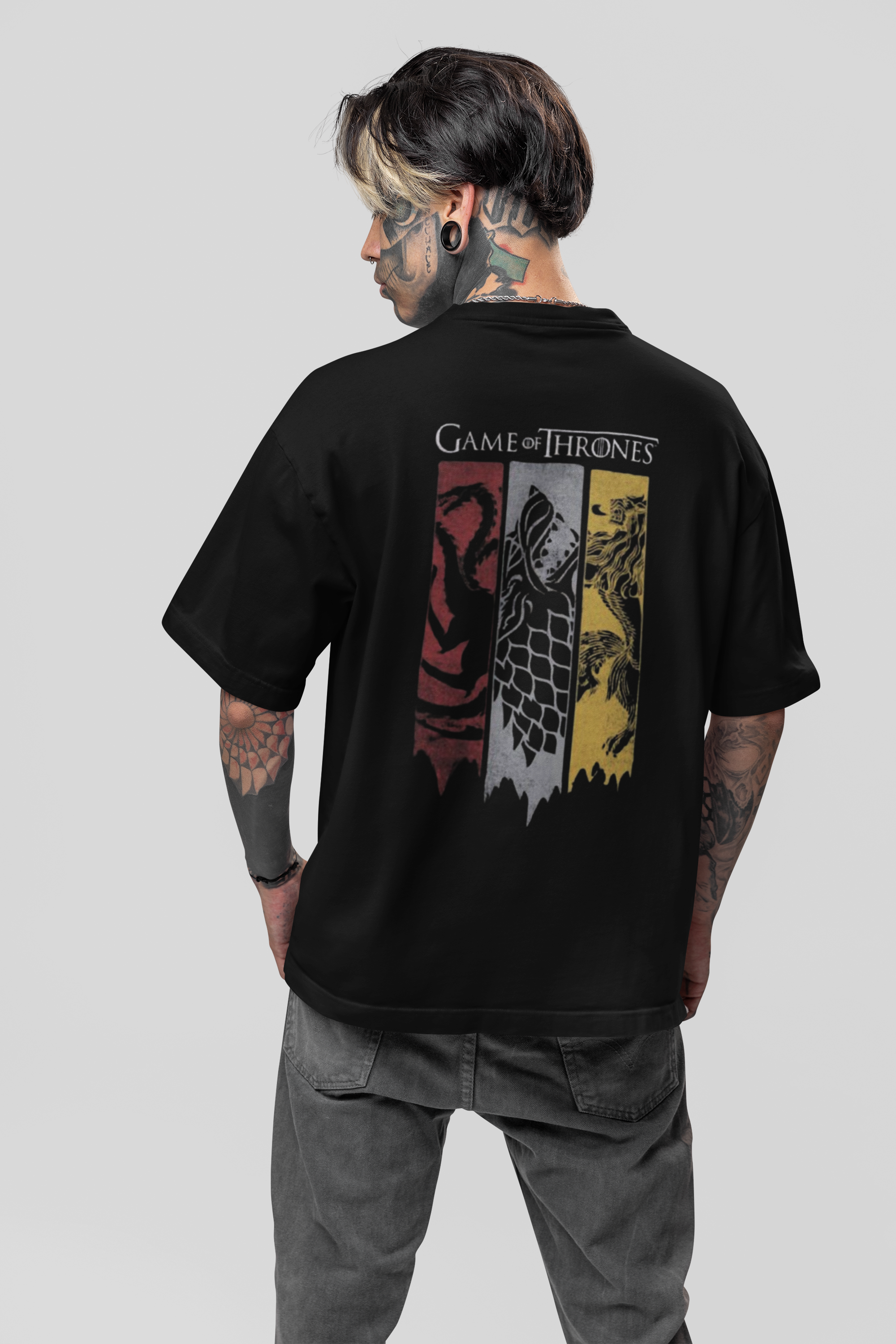 Game of Thrones Premium Oversize Printed T-shirt | Oversize T-Shirt | L-AURAA